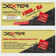 100 Dárkový kupon DEXTER 1000Kč